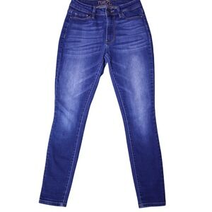 Rue 21 Jegging Jeans Womens 4‎ Dark Blue Fade Whisker Mid-Rise Stretch Fits26x27